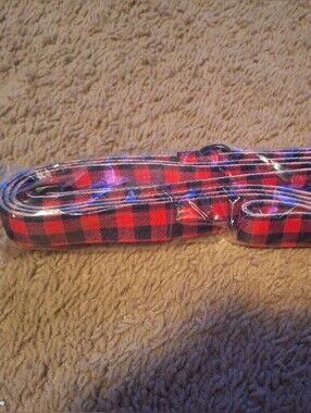 Brand New Sealed Tags for Hope Christmas Buffalo Plaid Dog Leash- 6 Foot Long